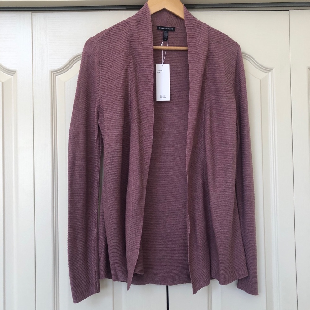 NWT Eileen Fisher Mauve Shaped Cardigan